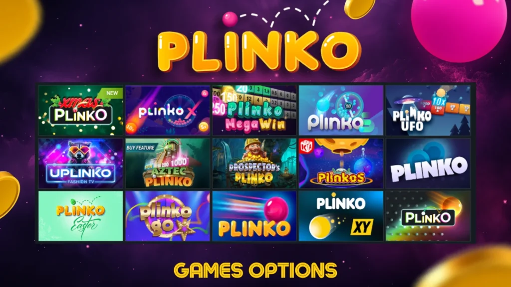 Možnosti hier Plinko casino.